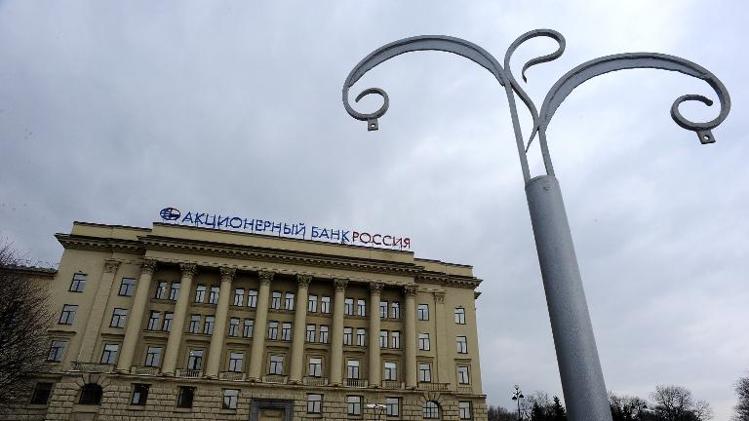 The headquarters of Bank Rossiya used by close associates of President Vladimir Putin in Saint-Petersburg, on March 21, 2014