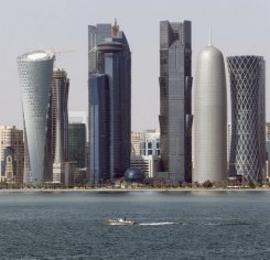 The skyline of Qatari capital Doha, pictured on January 1, 2013. Qatar, along with the United States and China, has been criticised by green activists for using too many of the earth's natural resources.